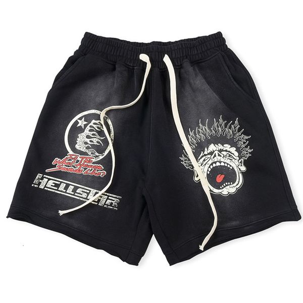 men's shorts 23ss summer european and american high street washed hellstar studio and women's worn out casual split versatile be 2, White;black
men's shorts 23ss summer european and american high street washed hellstar studio and women's worn out casual split versatile be 2, White;black