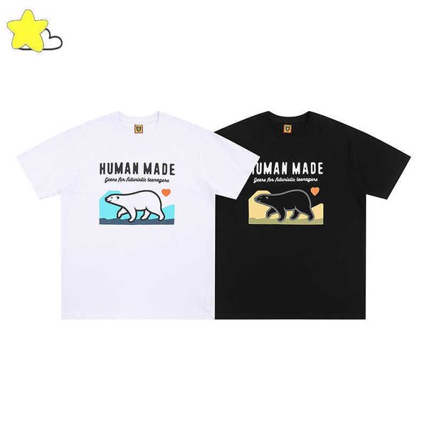men's t-shirts bla white human made short sleeve men women t-shirts cartoon polar bear printing pattern tees, White;black
men's t-shirts bla white human made short sleeve men women t-shirts cartoon polar bear printing pattern tees, White;black