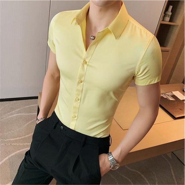 men's casual shirts summer men fashion casual short sleeve solid shirt super slim fit male social business dress shirt brand men casual, White;black
men's casual shirts summer men fashion casual short sleeve solid shirt super slim fit male social business dress shirt brand men casual, White;black