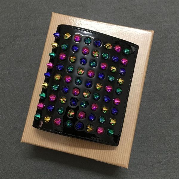 women men wallets panelled spiked clutch bags patent real leather rivets bag clutches purses spikes short wallet 25 color314i, Red;black
women men wallets panelled spiked clutch bags patent real leather rivets bag clutches purses spikes short wallet 25 color314i, Red;black