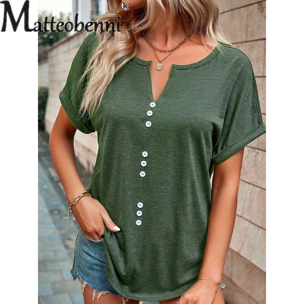 women's t shirt summer elegant button decoration small v neck women fashion cotton loose splicing short sleeve female tees 230419, White
women's t shirt summer elegant button decoration small v neck women fashion cotton loose splicing short sleeve female tees 230419, White