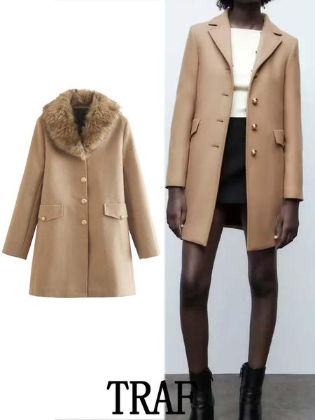 fur traf 2022 woman wool blended straight coat fashion single breasted vintage long sleeve loose autumn winter overcoat, Black
fur traf 2022 woman wool blended straight coat fashion single breasted vintage long sleeve loose autumn winter overcoat, Black