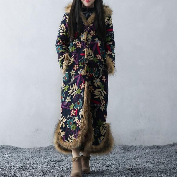 leather ethnic style winter coat fur collar long coat windbreaker cotton linen vintage cotton padded clothes jaqueta feminina mt422, Black
leather ethnic style winter coat fur collar long coat windbreaker cotton linen vintage cotton padded clothes jaqueta feminina mt422, Black
