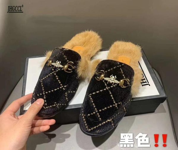 new women slippers rabbit hair flat bottom embroidery mop leisure versatile velvet tail lazy man mop smoking leather t07560197, Black
new women slippers rabbit hair flat bottom embroidery mop leisure versatile velvet tail lazy man mop smoking leather t07560197, Black