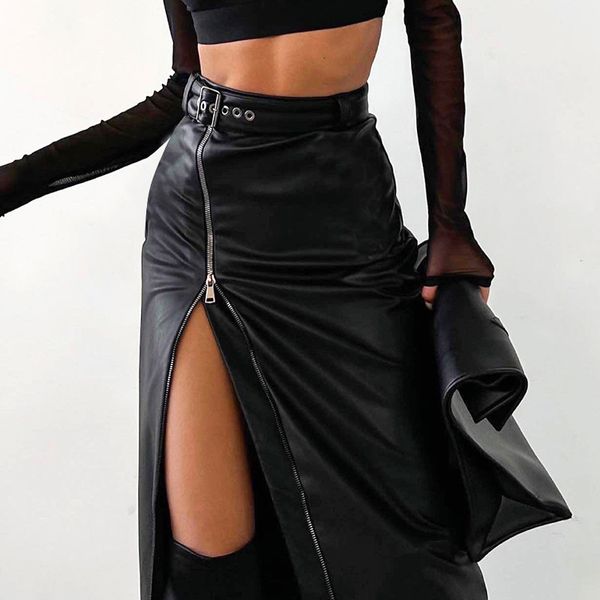 skirts 2023 high slit pu women fashion zip up belted leather midi autumn winter irregular wasit pencil 230420, Black
skirts 2023 high slit pu women fashion zip up belted leather midi autumn winter irregular wasit pencil 230420, Black