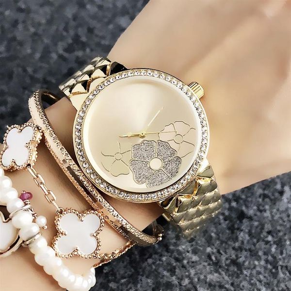 fashion flower design brand watches women girl metal steel band quartz wrist watch m70281w, Slivery;brown
fashion flower design brand watches women girl metal steel band quartz wrist watch m70281w, Slivery;brown