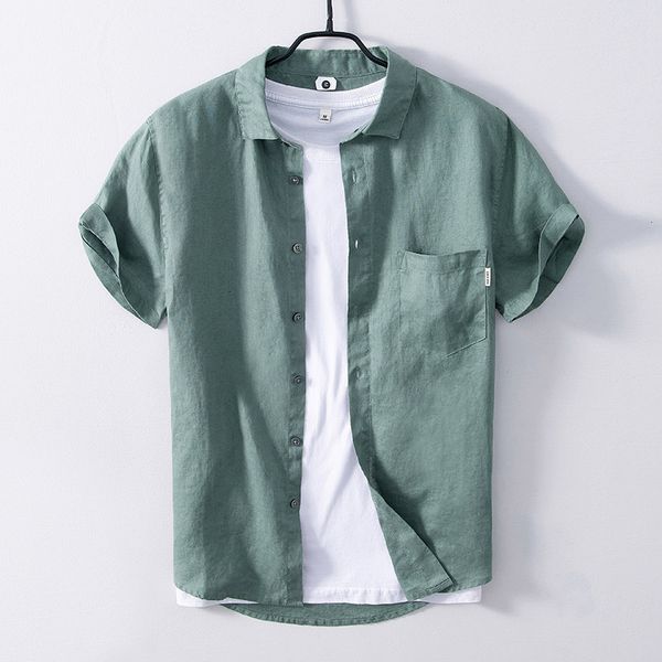 men's casual shirts short sleeved shirt for men summer new 100% pure linen male casual turn-down collar clothing solid color pocket de, White;black
men's casual shirts short sleeved shirt for men summer new 100% pure linen male casual turn-down collar clothing solid color pocket de, White;black