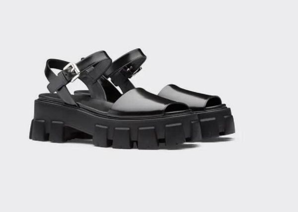 women leather sandals monolith slippers designer lady ankle strap metal buckle tread rubber sole platform heel slide slippers2651898, Black
women leather sandals monolith slippers designer lady ankle strap metal buckle tread rubber sole platform heel slide slippers2651898, Black