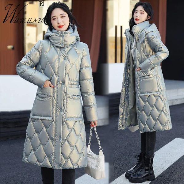leather fashion glossy hooded long parkas women windproof stand collar snow wear coat straight cotton jackets korean slim padded outwear, Black
leather fashion glossy hooded long parkas women windproof stand collar snow wear coat straight cotton jackets korean slim padded outwear, Black