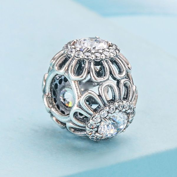 925 sterling silver floral brilliance clear cz bead fits european jewelry pandora style charm bracelets, Black
925 sterling silver floral brilliance clear cz bead fits european jewelry pandora style charm bracelets, Black
