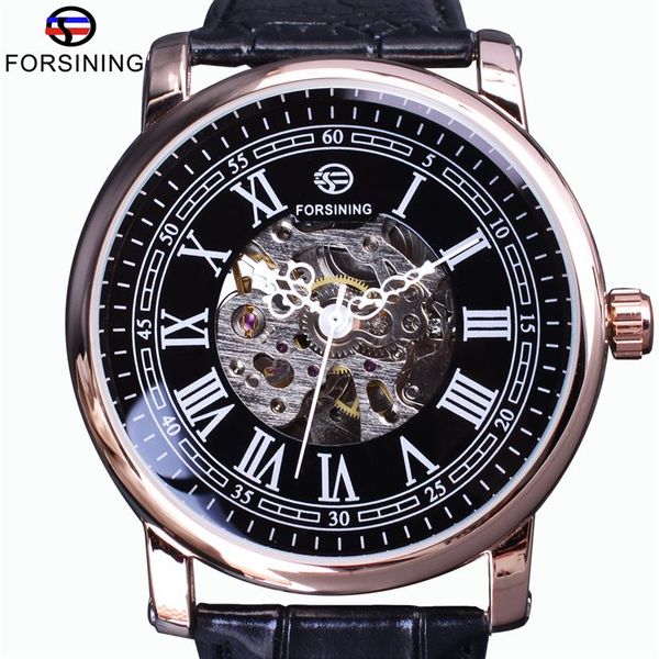 forsining retro series roman skeleton display black dial mechanical clock rose golden case mens automatic watch brand luxury328v, Slivery;brown
forsining retro series roman skeleton display black dial mechanical clock rose golden case mens automatic watch brand luxury328v, Slivery;brown