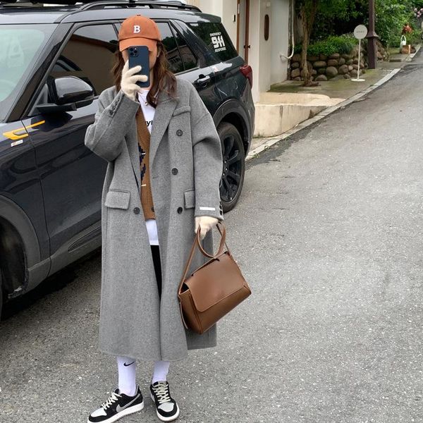 fur korean doublesided cashmere coat women's midlength 2022 autumn and winter women's new fashion loose overtheknee woolen coat, Black
fur korean doublesided cashmere coat women's midlength 2022 autumn and winter women's new fashion loose overtheknee woolen coat, Black