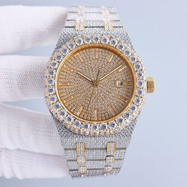 diamond mens watches 41mm automatic mechanical movement watch luminous waterproof fashion business wristwatches montre de luxe, Slivery;brown
diamond mens watches 41mm automatic mechanical movement watch luminous waterproof fashion business wristwatches montre de luxe, Slivery;brown