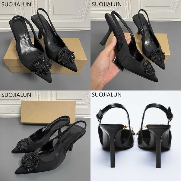 sandals new spring fashion crystal buckle sandals women thick high heels pointed toe slingback shoes elegant slip on mule 230316, Black
sandals new spring fashion crystal buckle sandals women thick high heels pointed toe slingback shoes elegant slip on mule 230316, Black