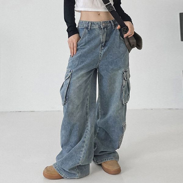 women's pants s vintage cargo baggy jean fashion 90s streetwear pockets wide leg high waist straight y2k denim trousers overalls 230419, Black;white
women's pants s vintage cargo baggy jean fashion 90s streetwear pockets wide leg high waist straight y2k denim trousers overalls 230419, Black;white
