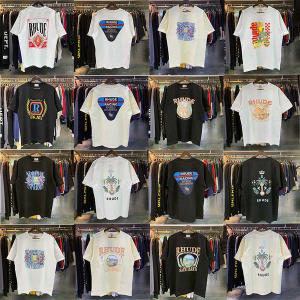 designer fashion clothing tees hip hop tshirts american high street trendy rhude 23ss summer new loose fitting pure cotton men women's, White;black
designer fashion clothing tees hip hop tshirts american high street trendy rhude 23ss summer new loose fitting pure cotton men women's, White;black