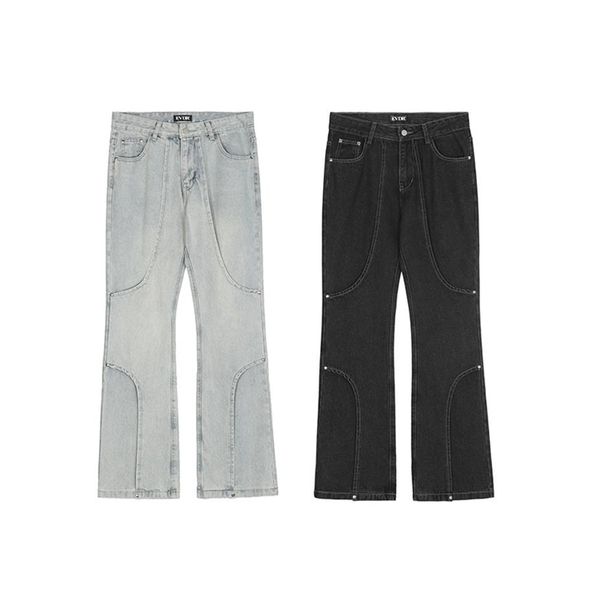 rivet pockets washed denim trousers for men and women straight loose jeans pants hip hop casual jean305j, Black;brown
rivet pockets washed denim trousers for men and women straight loose jeans pants hip hop casual jean305j, Black;brown