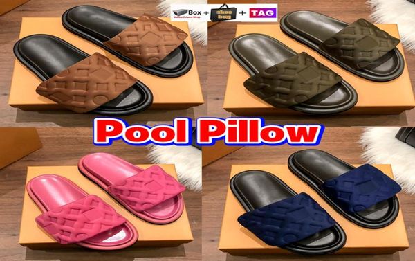pool pillow slippers women flat slipper designer sandals mens beach slides comfort embossed mules slide with box womens shoes summ7411290, Black
pool pillow slippers women flat slipper designer sandals mens beach slides comfort embossed mules slide with box womens shoes summ7411290, Black