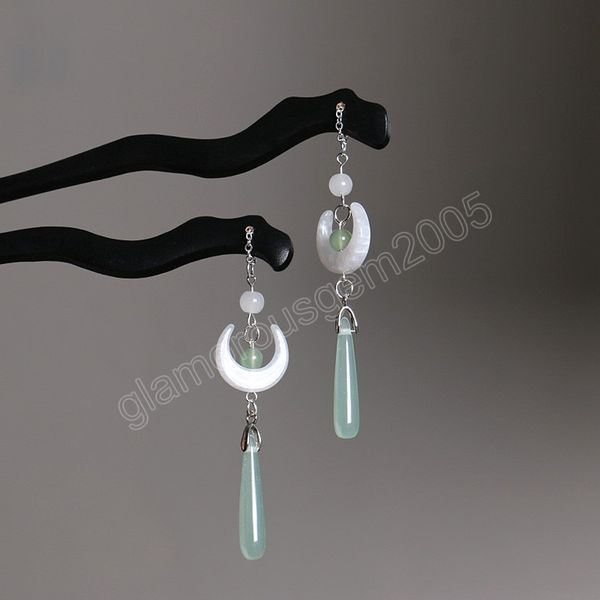 vintage wooden hair sticks hairpins woman girls classic elegant imitation jade moon pendant tassel headdress hair accessories, Golden;silver
vintage wooden hair sticks hairpins woman girls classic elegant imitation jade moon pendant tassel headdress hair accessories, Golden;silver
