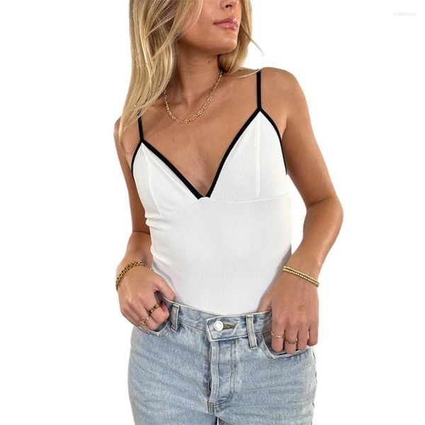 women's tanks douhoow women spaghetti strap camisoles contrast color slim fit vests crop sleeveless sling v-neck tank for summer, White
women's tanks douhoow women spaghetti strap camisoles contrast color slim fit vests crop sleeveless sling v-neck tank for summer, White