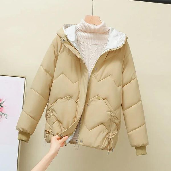 leather 2022 autumn winter short down cotton padded coat women hooded parka fashion solid thick warm student jacket loose lady outerwear, Black
leather 2022 autumn winter short down cotton padded coat women hooded parka fashion solid thick warm student jacket loose lady outerwear, Black