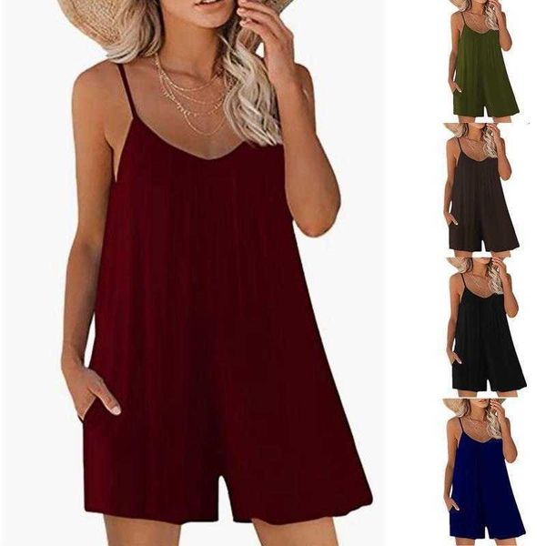 fashion solid color casual loose sling womens jumpsuit black wine army green, Black;white
fashion solid color casual loose sling womens jumpsuit black wine army green, Black;white