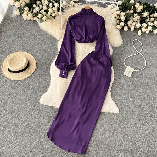 dress women suit temperament vneck twist short longsleeved highquality satin highwaist long blouse twopiece suit female d0361, White
dress women suit temperament vneck twist short longsleeved highquality satin highwaist long blouse twopiece suit female d0361, White