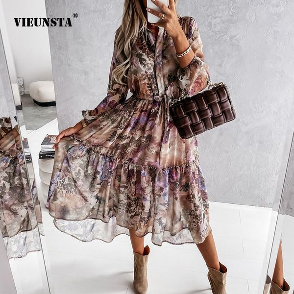 casual dresses womens advanced fashion dress elegant vneck buttons long sleeve midlength dresses color printing cake dress vestido y2k 23042, Black;gray
casual dresses womens advanced fashion dress elegant vneck buttons long sleeve midlength dresses color printing cake dress vestido y2k 23042, Black;gray