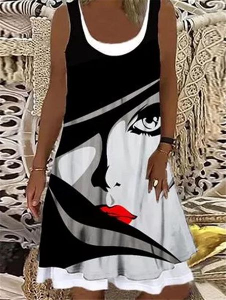 casual dresses modern girl print women's dress midi bohemian strap beach elegant sleeveless summer fashion fake two piece party, Black;gray
casual dresses modern girl print women's dress midi bohemian strap beach elegant sleeveless summer fashion fake two piece party, Black;gray
