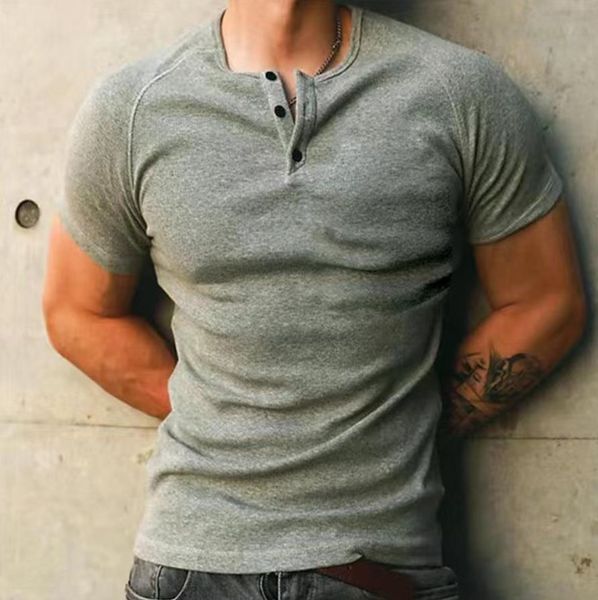 fashion men t shirt cotton short sleeve fitness o neck solid color button casual t-shirts summer t shirt for men, White;black
fashion men t shirt cotton short sleeve fitness o neck solid color button casual t-shirts summer t shirt for men, White;black