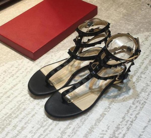designer rivets sandals flat bottom wedding shoes genuine leather black matte three belts flip sandal with box and dust bag 35445399474
designer rivets sandals flat bottom wedding shoes genuine leather black matte three belts flip sandal with box and dust bag 35445399474