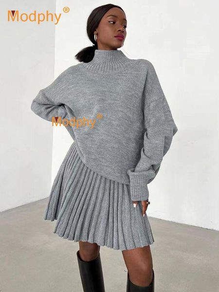 dress casual women pleated skirt two piece set high neck long sleeve loose pullover knit sweater high waist mini skirt, White
dress casual women pleated skirt two piece set high neck long sleeve loose pullover knit sweater high waist mini skirt, White