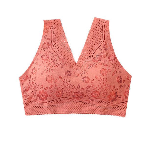 size traceless large underwear women's no steel ring bra lace back gathered and closed breast vest type summer, Red;black
size traceless large underwear women's no steel ring bra lace back gathered and closed breast vest type summer, Red;black