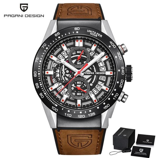 pagani design fashion skeleton sport chronograph watch leather strap quartz mens watches brand luxury waterproof clock2717, Slivery;brown
pagani design fashion skeleton sport chronograph watch leather strap quartz mens watches brand luxury waterproof clock2717, Slivery;brown