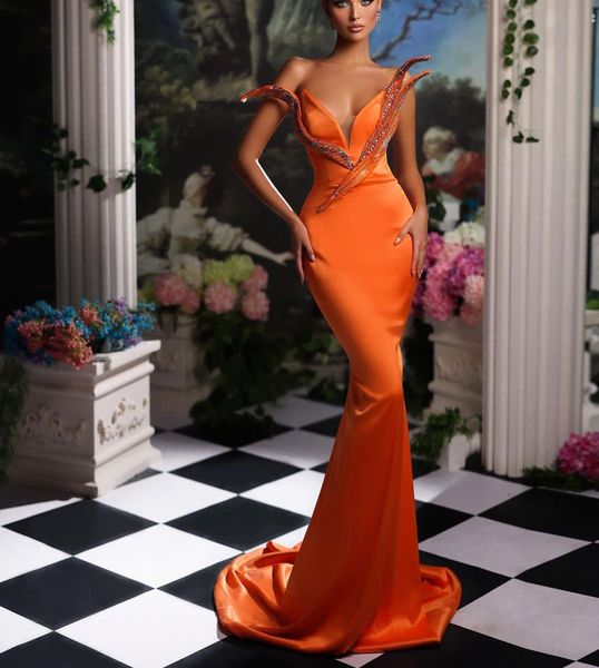 luxury orange mermaid prom dresses sleeveless v neck appliques sequins beaded floor length diamonds satin feather evening dress bridal gowns, Black
luxury orange mermaid prom dresses sleeveless v neck appliques sequins beaded floor length diamonds satin feather evening dress bridal gowns, Black