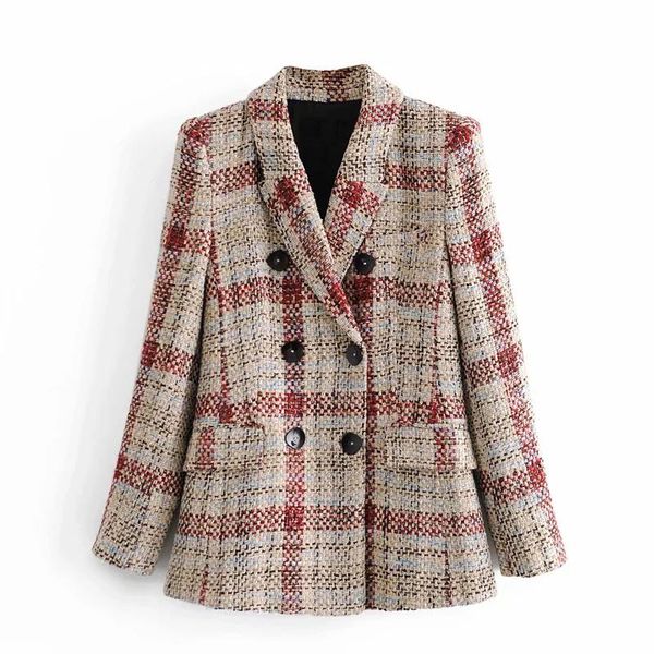 pants xitimeao women 2021 fashion double breasted tweed check blazers coat vintage long sleeve pockets female outerwear chic, White
pants xitimeao women 2021 fashion double breasted tweed check blazers coat vintage long sleeve pockets female outerwear chic, White