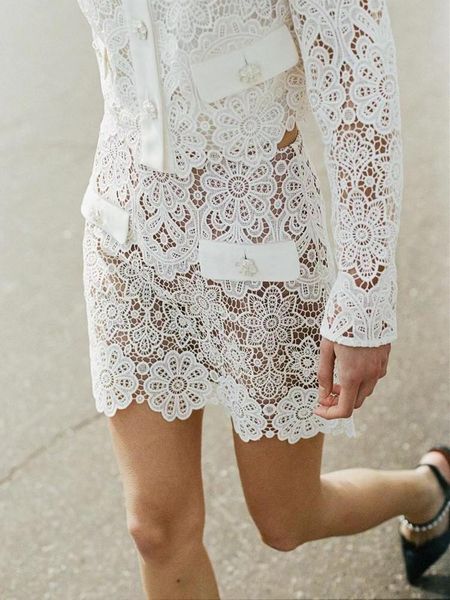 dress 2022 new women lace flowers embroidery short jacket or mini skirt set ladies singlebreasted cardigan jupes suits, White
dress 2022 new women lace flowers embroidery short jacket or mini skirt set ladies singlebreasted cardigan jupes suits, White