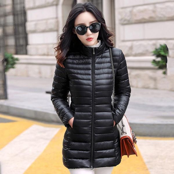 parkas slim solid women's winter long down jacket oversized stand collar office ladies thin down coat female 2021 overcoat, Black
parkas slim solid women's winter long down jacket oversized stand collar office ladies thin down coat female 2021 overcoat, Black