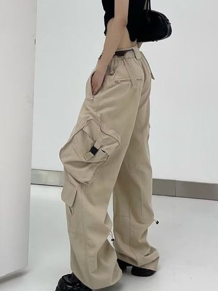 women's pants s beige y2k hiphop cargo pant pockets streetwear vintage baggy female high waist designer fashion 2023 summer 230419, Black;white
women's pants s beige y2k hiphop cargo pant pockets streetwear vintage baggy female high waist designer fashion 2023 summer 230419, Black;white