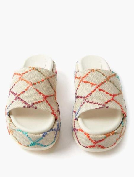 2022 new color womens platform sandals mid heel slippers fashion 55mm canvas slides with box and dust bags3688925, Black
2022 new color womens platform sandals mid heel slippers fashion 55mm canvas slides with box and dust bags3688925, Black