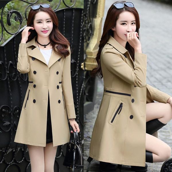 raincoats women's double breasted long jacket khaki trench coat spring fall korean version za classic office lady business autumn outwe, Black
raincoats women's double breasted long jacket khaki trench coat spring fall korean version za classic office lady business autumn outwe, Black