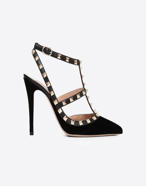 designer pointed toe 2strap shoes with studs high heels matte leather rivets sandals women studded strappy dress shoes valentine 8268622, Black
designer pointed toe 2strap shoes with studs high heels matte leather rivets sandals women studded strappy dress shoes valentine 8268622, Black