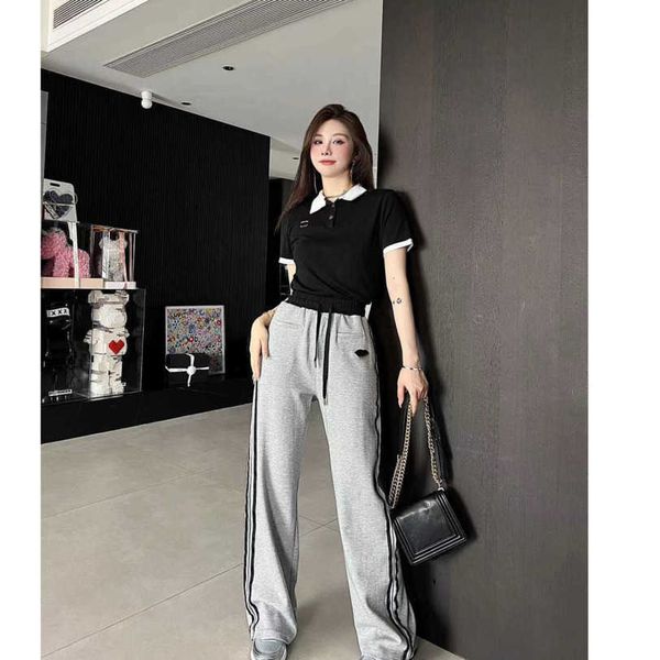23ss womens tracksuits casual suit womens designer clothing lapel letter logo embroidery short sleeve ribbon splicing casual trousers set wo, Gray
23ss womens tracksuits casual suit womens designer clothing lapel letter logo embroidery short sleeve ribbon splicing casual trousers set wo, Gray
