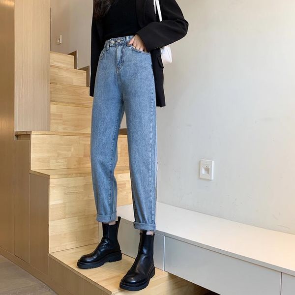 jeans dd2747 new korean style high waist slim straight leg pants women loose denim trousers, Blue
jeans dd2747 new korean style high waist slim straight leg pants women loose denim trousers, Blue