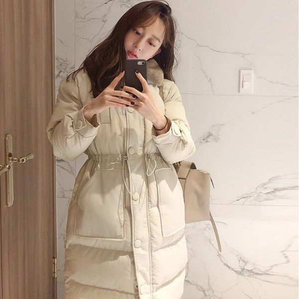 leather korean warm bread down clothes vintage lapel baggy straight coat fashion medium and long ladies puffer padded outwear winter, Black
leather korean warm bread down clothes vintage lapel baggy straight coat fashion medium and long ladies puffer padded outwear winter, Black