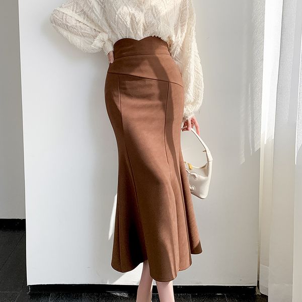 skirts fashion high waist midi for women 2023 spring slim fit hip mermaid skirt woman korean slit ruffles brown p437 230420, Black
skirts fashion high waist midi for women 2023 spring slim fit hip mermaid skirt woman korean slit ruffles brown p437 230420, Black