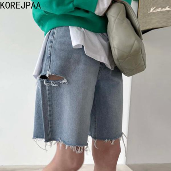 womens shorts korejpaa vintage denim shorts women high waist hole jeans summer casual korean fashion solid wash blue bottoms femme 230420, White;black
womens shorts korejpaa vintage denim shorts women high waist hole jeans summer casual korean fashion solid wash blue bottoms femme 230420, White;black