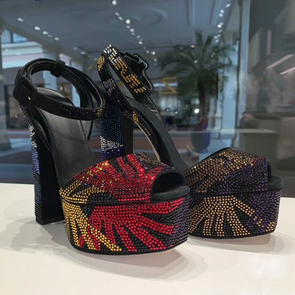 designer sandals for womens shoes fashion colored rhinestone platform heel ladies shoe 14cm high heeled ankle strap party wedding roman chun, Black
designer sandals for womens shoes fashion colored rhinestone platform heel ladies shoe 14cm high heeled ankle strap party wedding roman chun, Black
