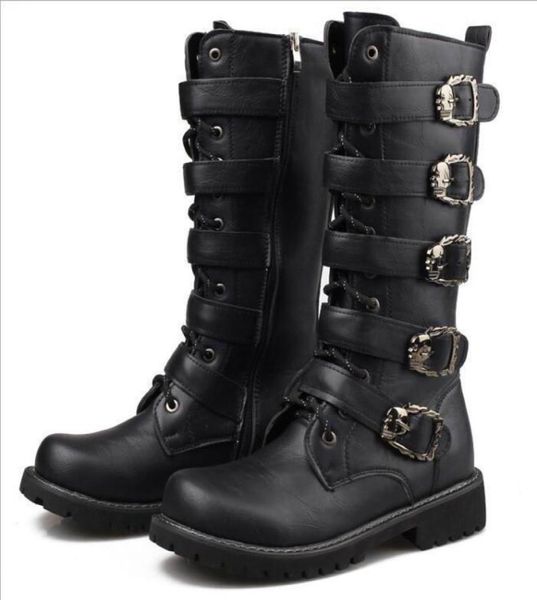 new arrival designer men long boot black round toe lace up buckle strap skull charm pu leather motorcycle boots male winter shoes 6374411
new arrival designer men long boot black round toe lace up buckle strap skull charm pu leather motorcycle boots male winter shoes 6374411