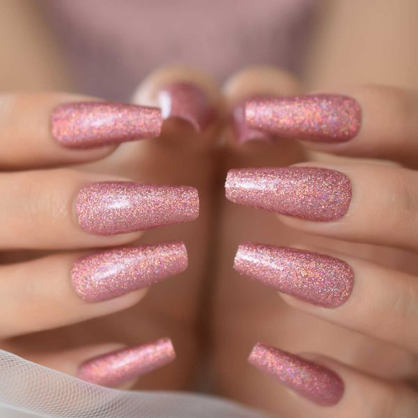 false nails holo rose pink rose glitter ballerina coffin false nail fairy laser sequin press on ballet fake nails tip reusable wear for girl, Red;gold
false nails holo rose pink rose glitter ballerina coffin false nail fairy laser sequin press on ballet fake nails tip reusable wear for girl, Red;gold